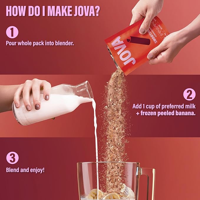 JOVA Cinnamon Smoothie Kit | Guilt-Free, Protein-Packed & Delicious | 25g Protein, 9g Fiber | Clean Label | No Sugar Added 6-Pack, USA Made