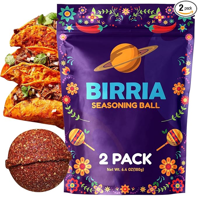 Birria Bomb Balls Seasoning, Authentic Mexican Stew Spice Mix for Tacos, Burritos, Nachos, and Quesadillas, Made with Real Mexican Seasoning, and Spices for Quick and Flavorful Meals