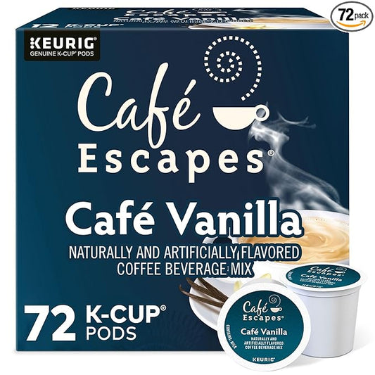 Cafe Escapes Cafe Vanilla Keurig Single-Serve K-Cup Pods, 72 Count