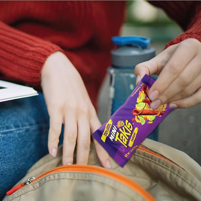 Takis Mini 25PK Bite Size Variety Pack, Assorted Flavored Mixed Rolled Tortilla Chips ??(15) Fuego Mini (10) Nitro Mini