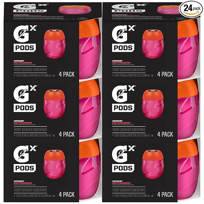 Gatorade unisex adult Gatorade GX Pods, Kiwi Strawberry (24ct), 6 x 4pack 24 Pods US