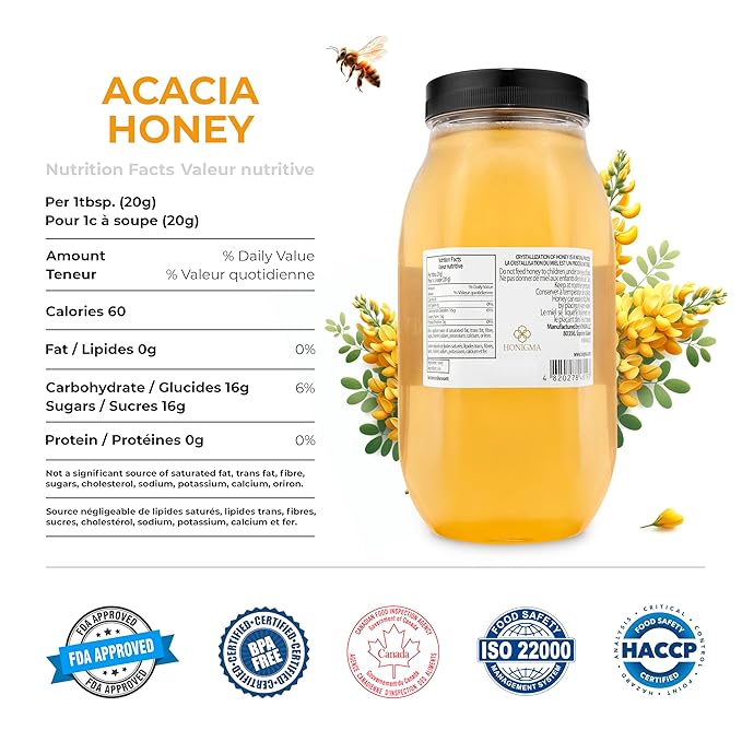 HONIGMA짰 Marma Acacia Honey | Authentic Raw Honey from Ukraine | 100% Pure & Unpasteurized | 1000g/35.2oz | May Arrive Partially Crystallized | Pack of 2