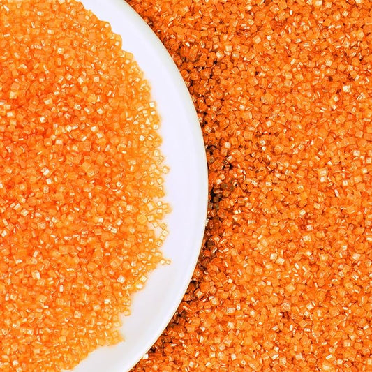 Orange Sprinkles, Orange Sanding Sugar for Cake Decorating, Sanding Crystal Sugar 130g/4.59oz, Cupcake, Cookie, Ice Cream and Donuts Toppings, Wedding, Birthday Party Supplies