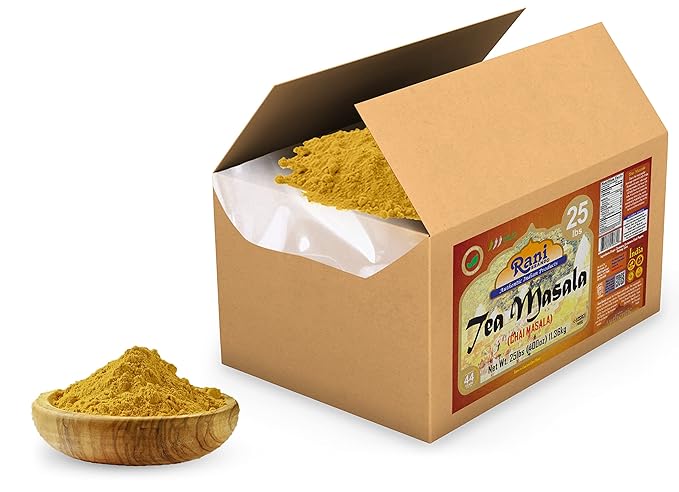 Rani Tea (Chai) Masala Indian Spice Blend 400oz (25lbs) 11.36kg Bulk Box ~ All Natural | Vegan | Gluten Friendly | Salt & Sugar Free | NON-GMO | No Colors | Kosher | Indian Origin