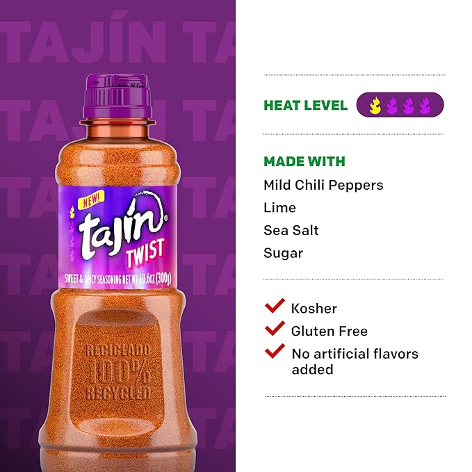 Tajín Twist Sweet and Spicy Seasoning, Fruit and Chili Powder, 10.6oz (Pack of 2)