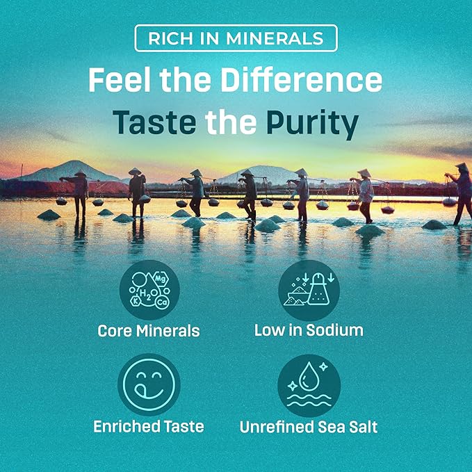 Birdee Baja Mineral Sea Salt – 35.2 oz, Fine Grind, Unrefined with 90 Trace Minerals, Low Sodium, Hand Harvested, Keto and Paleo Friendly