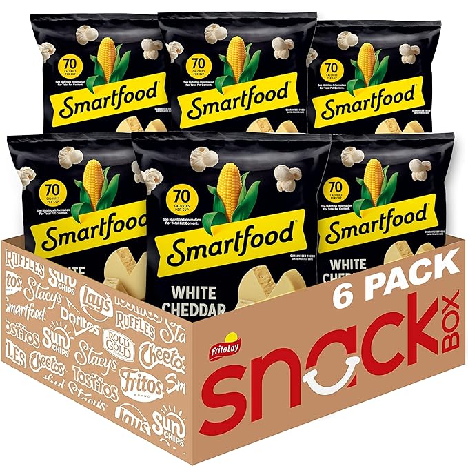 Smartfood Popcorn, White Cheddar, 1.875 Oz (Pack of 6)