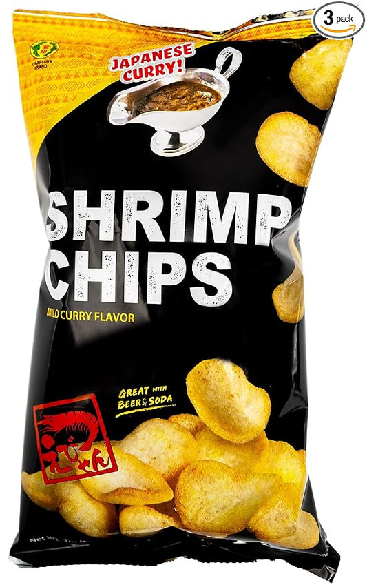 Kinjirushi Authentic Japanese Curry Flavor Shrimp Chips(3 Pack) (2 oz)/Snacks/Chips/Japanese/Asian Snacks/Food/Kinjirushi Brand