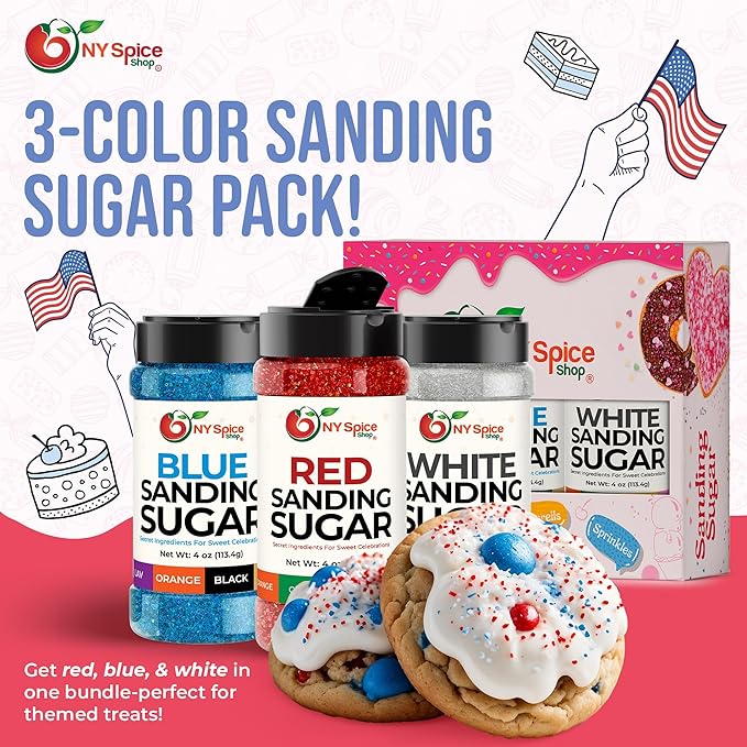 NY Spice Shop Red Sanding Sugar - 4 Ounce Sweet Colorful Edible Sprinkles For Candy Dish - Sugar Sprinkles For Cake Decorating Basket & Dishes