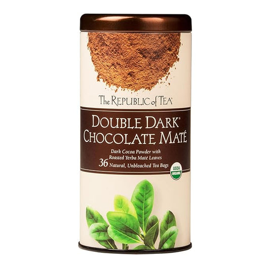 The Republic of Tea ??Organic Double Dark Chocolate Maté, Naturally Caffeinated Yerba Maté, Steeps 36 Cups