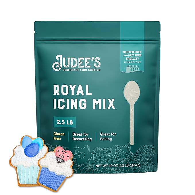 Judee's Royal Icing Mix 2.5 lb - Frost Cookies Like a Professional - For Decorating and Baking - Just Add Water - Non-GMO, Gluten-Free and Nut Free - Royal Icing Mix for Cookies