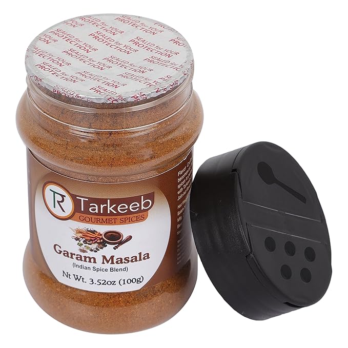 Tarkeeb Garam Masala Indian 15-Spice Blend 3.52 oz (100g) Shaker Top PET Jar ~ All Natural | Vegan | No Colors | Gluten Free | NON-GMO | Indian Origin |
