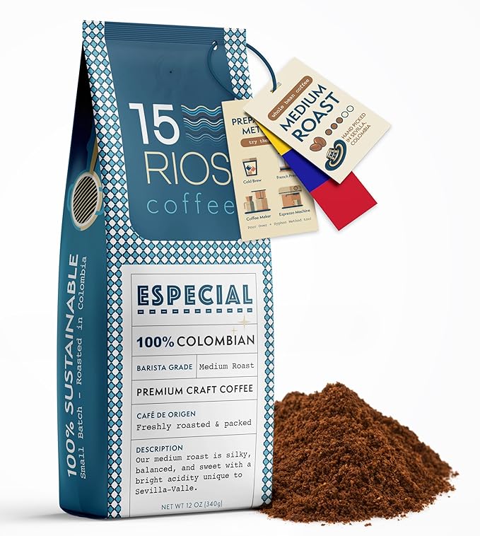Colombian Ground Coffee Medium Roast Sweet Nutty Notes Bold And Balanced Taste Handpicked Arabica Beans Fresh Roasted High Altitude Single Origin Small Batch Craft Specialty Excelso Coffee Gift 12oz