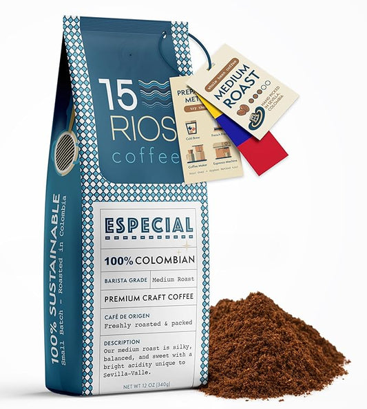 Colombian Ground Coffee Medium Roast Sweet Nutty Notes Bold And Balanced Taste Handpicked Arabica Beans Fresh Roasted High Altitude Single Origin Small Batch Craft Specialty Excelso Coffee Gift 12oz
