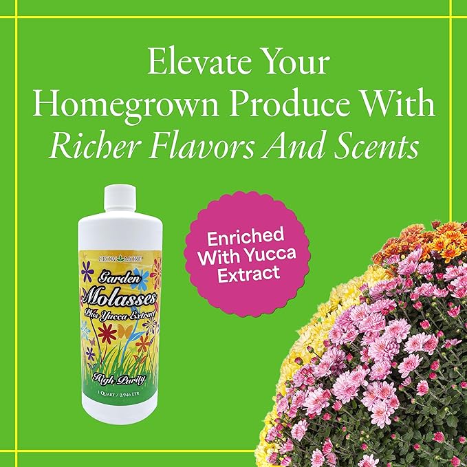 Grow More Garden Molasses for Plants with Yucca Extract - 1 Quart of USA-Made Horticultural Molasses to Boost Growth - Acts as a Soil Conditioner & Source of Essential Plant Nutrients