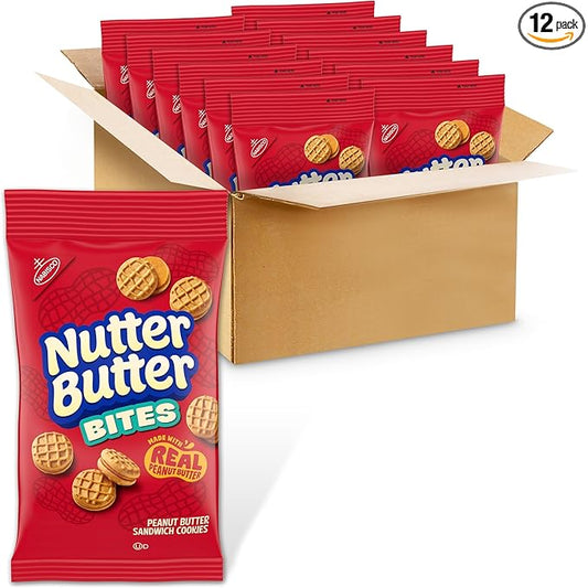 Nutter Butter Bites Peanut Butter Sandwich Cookies, 12 - 3 oz Bags