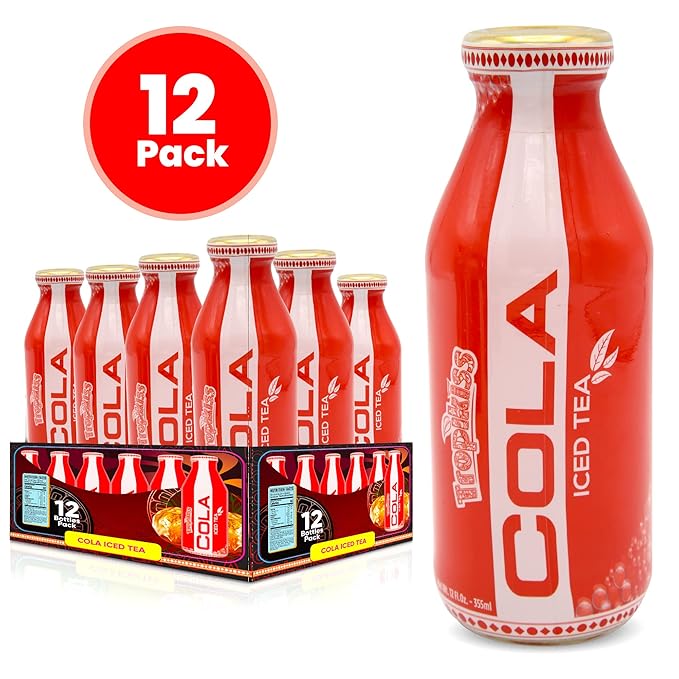 Tropikiss 12-Pack Cola Iced Tea – Antioxidant-Rich Refreshing Drink | Natural Bottled Ice Tea | Healthy & Flavorful Beverage
