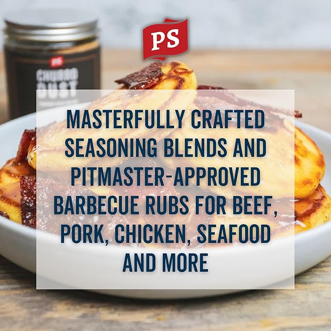 PS Seasoning Churro Dust - Cinnamon Sugar BBQ Seasonings and Rubs for Smoking, Grilling, Baking - Sweet and Smoky Dry Rub, BBQ Rubs and Spices for Grilling Ribs, Pulled Pork, Chops, Wings, 6.3oz