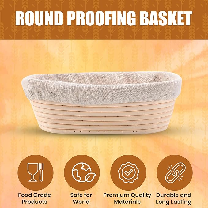 Bread Proofing Basket Set Sourdough Proofing Basket oval Proofing Bowls (Oval Proofin basket 10PCS),sourdough bread baking supplies proofing baskets,banneton proofing basket 9"