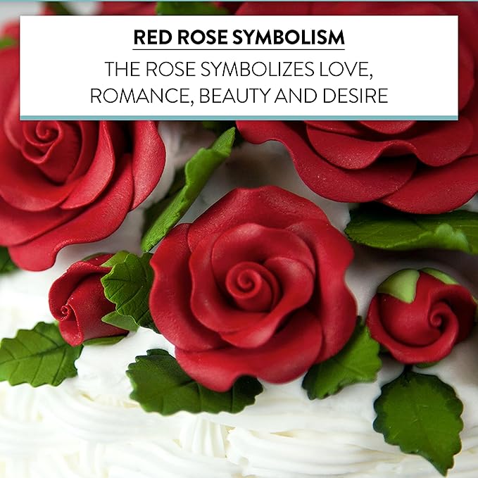 Global Sugar Art Exquisite Rose & Leaf Sugar Cake Flowers Tray Deep Red, Unwired by Chef Alan Tetreault