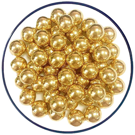 Sentovac 14mm Gold Pearl Sprinkles Large Edible Cake Decorating Sugar Candy Cookie Cake Cupcake Topper Ice Cream Baking Decorations Halloween Christmas Valentines Wedding Supplies