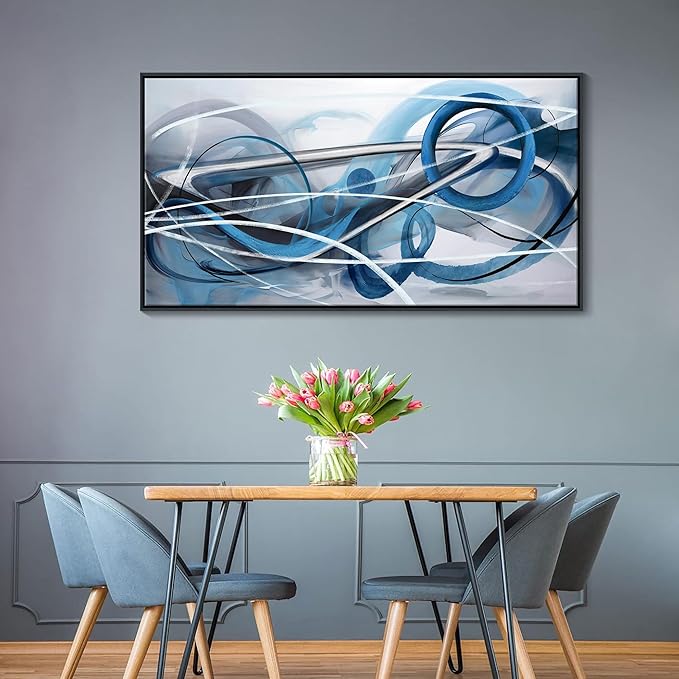 YDYSUNE Blue Abstract Wall Art Modern Canvas Wall Paintings Abstract Artwork for Living Room Pictures for Bedroom Wall Decor Office Home Decor Artwork for Walls 24횞48IN