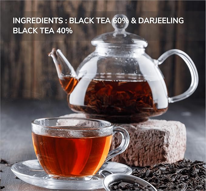 Pansari English Breakfast Tea ??100 Premium Tea Bags Classic Black Tea Blend With Darjeeling Rich Flavour & Medium Strength Perfect Morning Brew 50G Pack