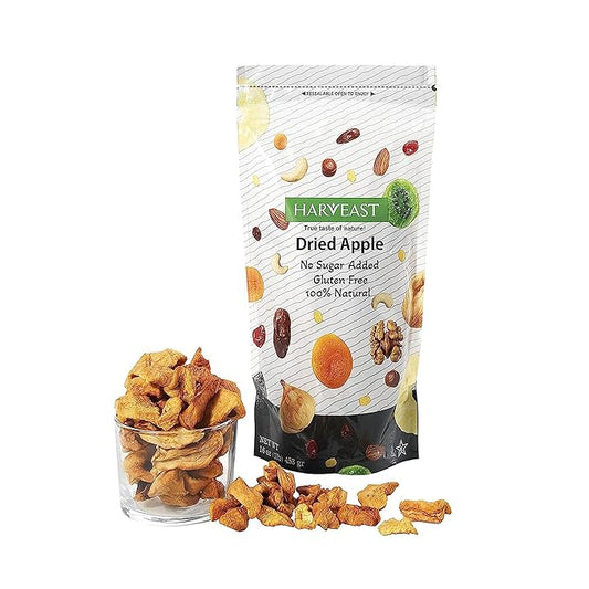 HARVEAST Dried Apples - Dehydrated Sliced Apple Snack - Tender & Sweet Whole Dried Fruits - Vegan Treats in Resealable Pack - Sugar Free, Non-GMO, Unsulfured, Gluten Free & Kosher (10 Oz, 1 Pack)