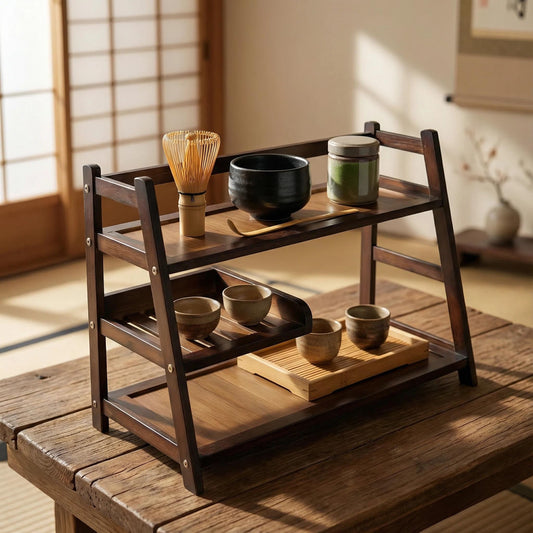 Lnncdsc 3 Tier Bamboo Matcha Station, coffee station organizer Shelf