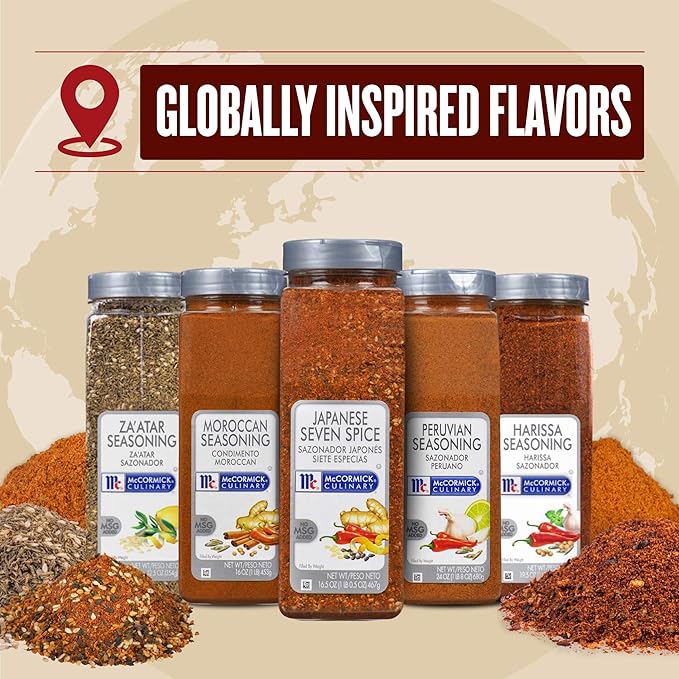 McCormick Culinary Za'atar Seasoning, 12.5 oz (Pack of 6) - Six 12.5 Ounce Containers of Zaatar Seasoning Blend, Adds Middle Eastern Flavor to Beef, Chicken, Lamb, Hummus, Roasted Vegetables, and More