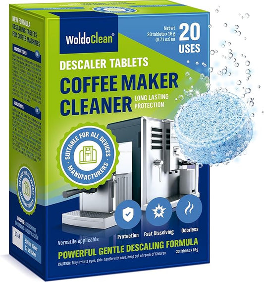 Coffee Machine Cleaner and Descaling Tablets - for 20 uses compatible with Nespresso, Keurig, Ninja, Delonghi, Coffee Maker Pot