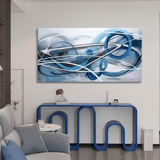 YDYSUNE Blue Abstract Wall Art Modern Canvas Wall Paintings Abstract Artwork for Living Room Pictures for Bedroom Wall Decor Office Home Decoration Size 29횞58IN