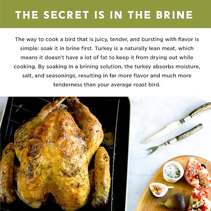 Fire & Flavor Apple Sage Perfect Brine - Turkey Brine Kit with Bag for Roasting, Grilling, Smoking, and Frying - Brining Seasonings for Cooking and Turkey Brine Bag - Turkey Brine and Rub Kit, 1 Count (Pack of 1)