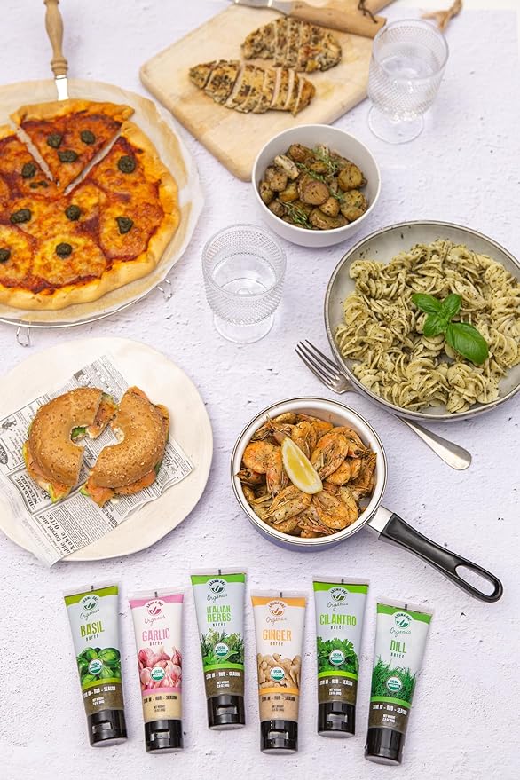 Aroma One Italian Herbs Puree Paste - Organic Herb Concentrate for Cooking, Seasoning & Sauces - Fresh Flavor Enhancer, Non-GMO, Gluten-Free, Vegan - Easy Squeeze Tube - 80g (2-Pack)