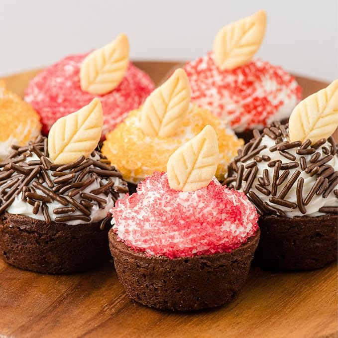 Sweets Indeed Natural Fall Sprinkles 6-Cell Jar ??2.75 oz | Dye-Free Chocolate Jimmies & Red & Orange Sanding Sugars | Autumn & Thanksgiving Cupcake & Cookie Decorations