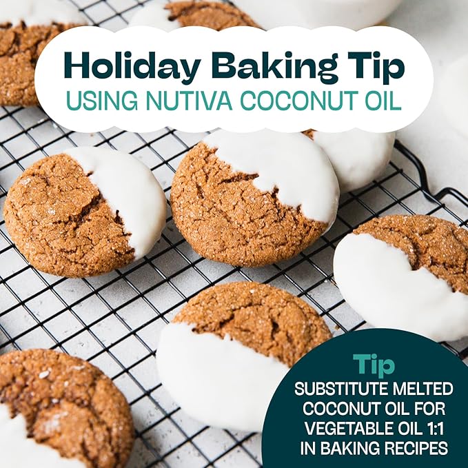 Nutiva Organic Coconut Oil with Non-Dairy Butter Flavor, 14 Ounce (Pack of 2), USDA Organic, Non-GMO, Whole 30 Approved, Vegan & Gluten-Free, Plant-Based Replacement for Butter