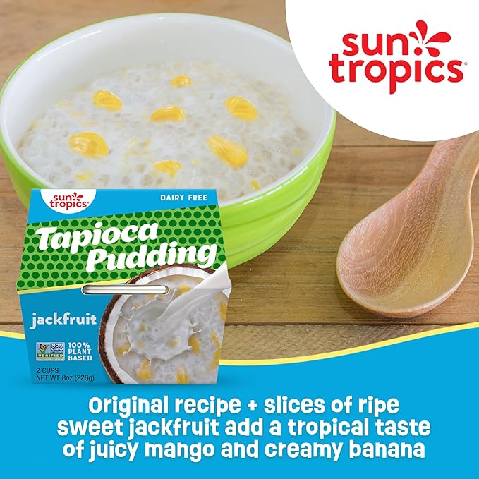 Sun Tropics Tapioca Pudding, Jackfruit | Vegan Dairy Free Pudding | Gluten Free,Non-GMO | Ready-to-Eat Cups 4.0oz (Pack of 6)