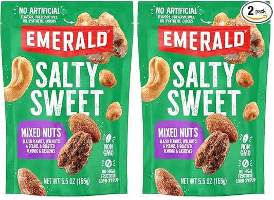 Emerald Nuts, Salty Sweet Mixed Nuts, 5.5 Oz (Pack of 2)