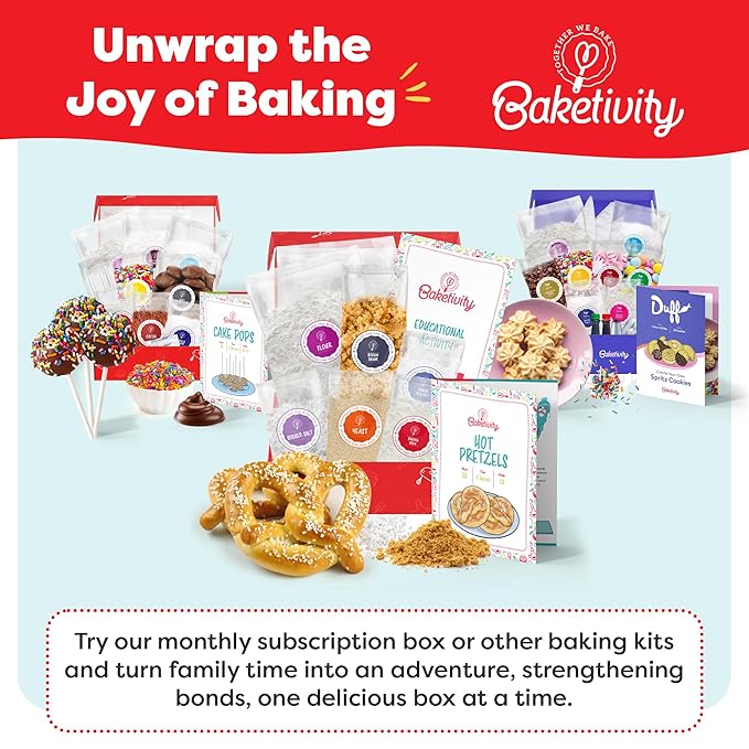 Pretzel Making Kit - Real Cooking Set for Kids Ages 5-12+ with Recipe and Ingredients - Kids Baking Set for Girls & Boys - Great Gift for Family Bonding