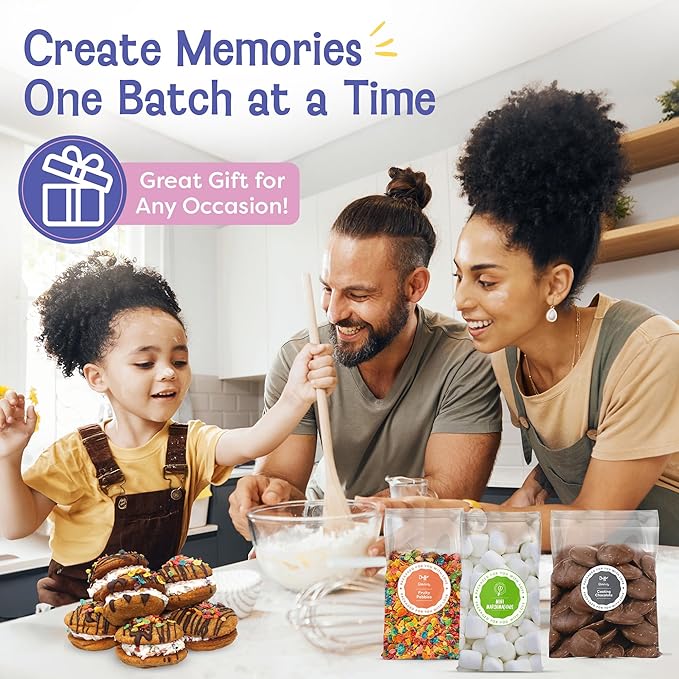 Baketivity x Duff Goldman S?셫ores Sandwich Cookies Kit Kids Baking Set Cooking Kits for Kids with Premeasured Ingredients, Decorating Supplies, STEM Activities - Baking Sets for Girls, Boys Ages 6-12