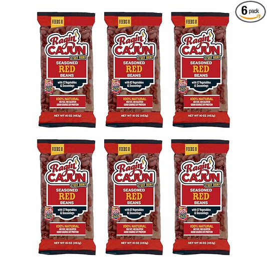 Seasoned Red Beans 16 oz Ragin Cajun (Pack of 6)