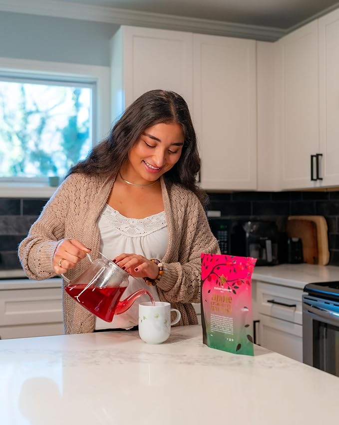Apple Cranberry Harvest Tea, Organic Loose Leaf Herbal Tea ??Real Fruit, Summer Juice, Caffeine-Free, Refreshing Sweet Iced Drink ??4 oz Resealable Bag (Makes 50 Cups)