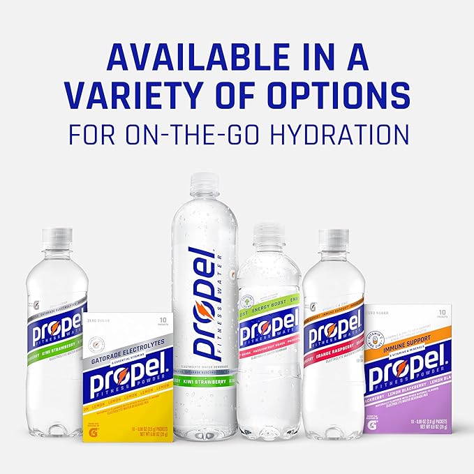 Propel Electrolyte Enhanced Water Drink Mix Powder Packets, Grape, Zero Calorie & Zero Sugar Hydration with Electrolytes and Vitamins C & E (120 Packets)