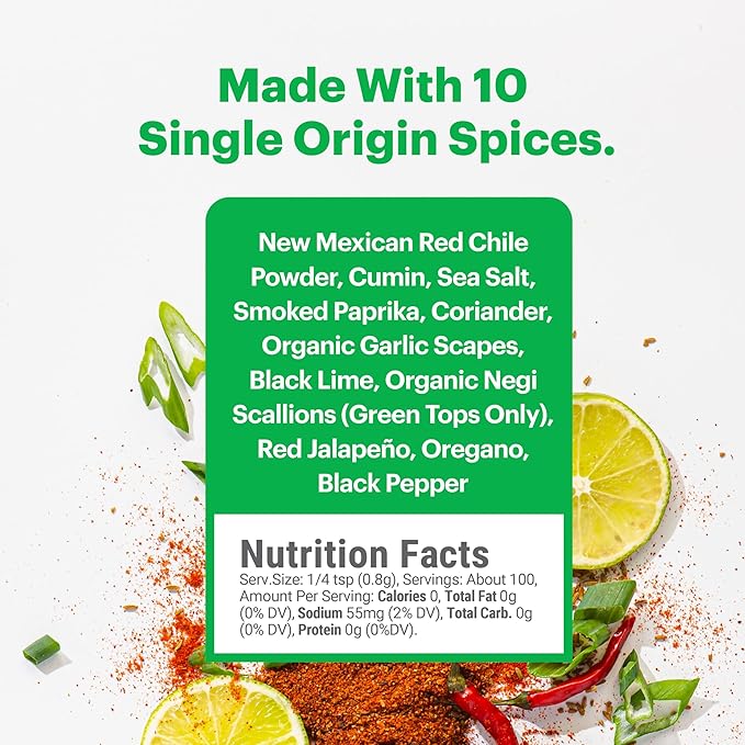 Gourmend Foods Taco Seasoning – Low FODMAP Certified, Filler Free, Gluten Free, Single Origin Spices, 100% Natural, No Corn Starch, Maltodextrin, "Natural Flavors" or Other Fillers