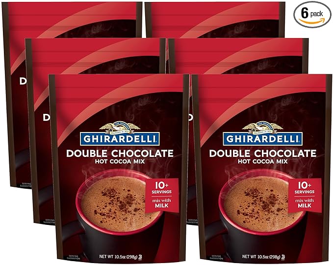 Ghirardelli Double Chocolate Premium Hot Cocoa, 10.5 Ounce - 6 per case.
