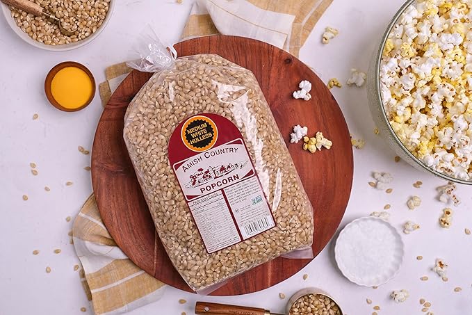 Amish Country Popcorn Medium White Popcorn Kernels, 6LB Bag - Non-GMO, Gluten Free, Hulless, Old Fashioned Popcorn