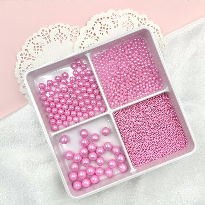 Sprinkles for Cake Decorating, Pink Pearl Sprinkles Mix for Valentine's Cake Cupcake Cookie Baking Ice Cream Toppings