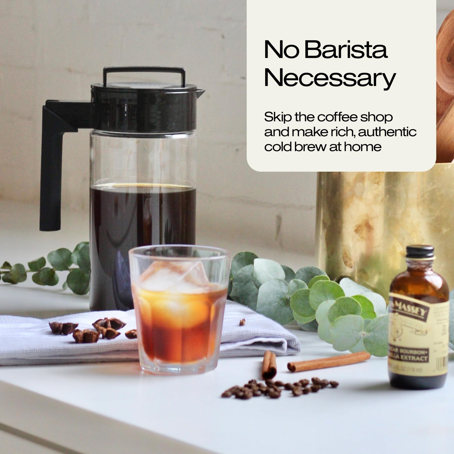 Takeya Deluxe Cold Brew Coffee Maker - BPA-Free Tritan Pitcher with Airtight Leakproof Lid