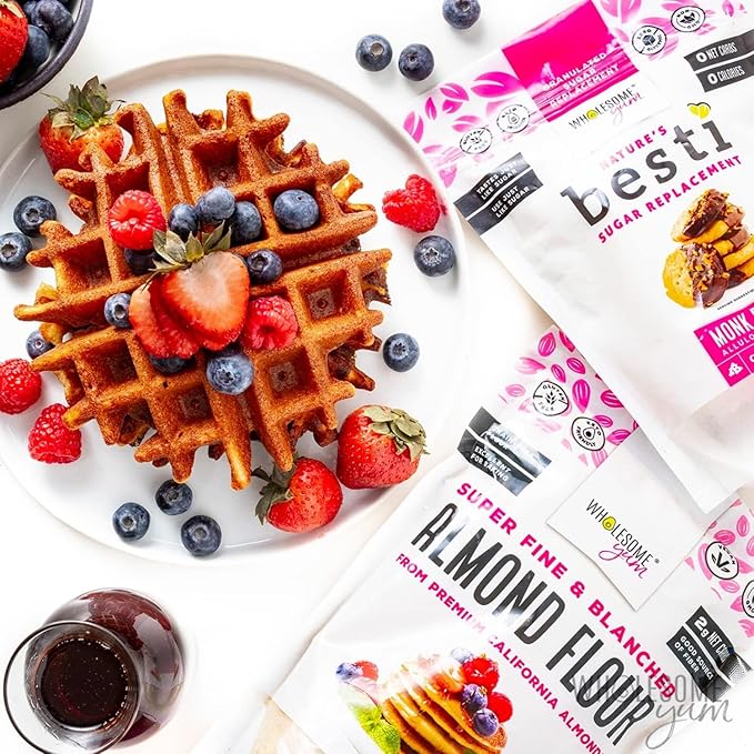 Wholesome Yum Besti Natural Sugar Substitute - Keto Granulated Monk Fruit Sweetener Blend With Allulose (No Erythritol) - Non GMO, Zero Calorie, Zero Carb, Sugar Free, No Aftertaste (12 oz)