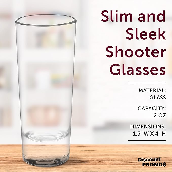 DISCOUNT PROMOS Cordial Shooter Shot Glasses 2 oz. Set of 10, Bulk Pack - Great for Birthdays, Parties, Indoor & Outdoor Events - Clear